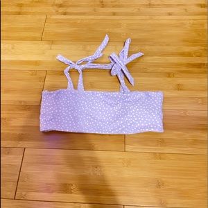 shein polka dot tie bikini top